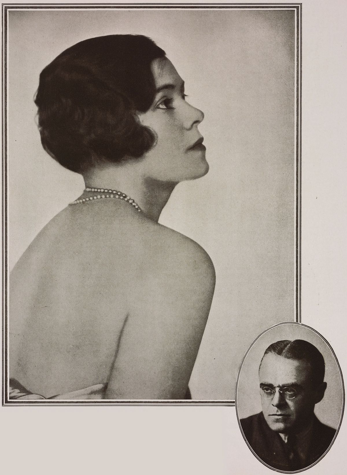 예본드의 1927년작에 촬영한 사진으로 Lady Mercy Greville과 Basil Herbert Dean의 포트레이트.