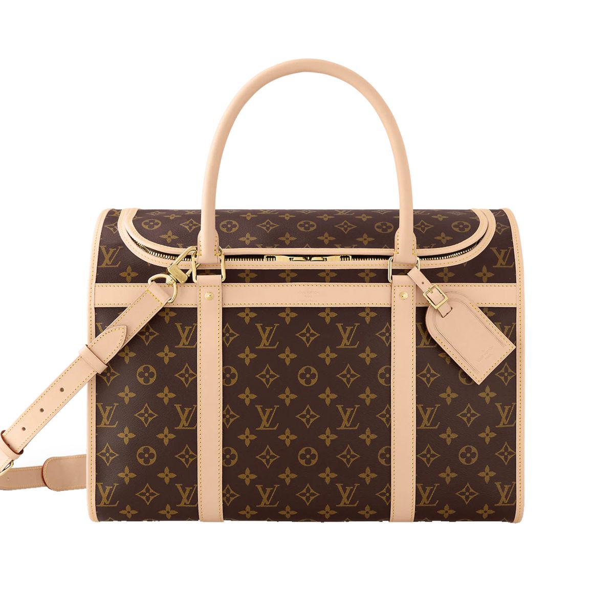 모노그램 패턴의 도그 캐리어는 4백67만원, Louis Vuitton.