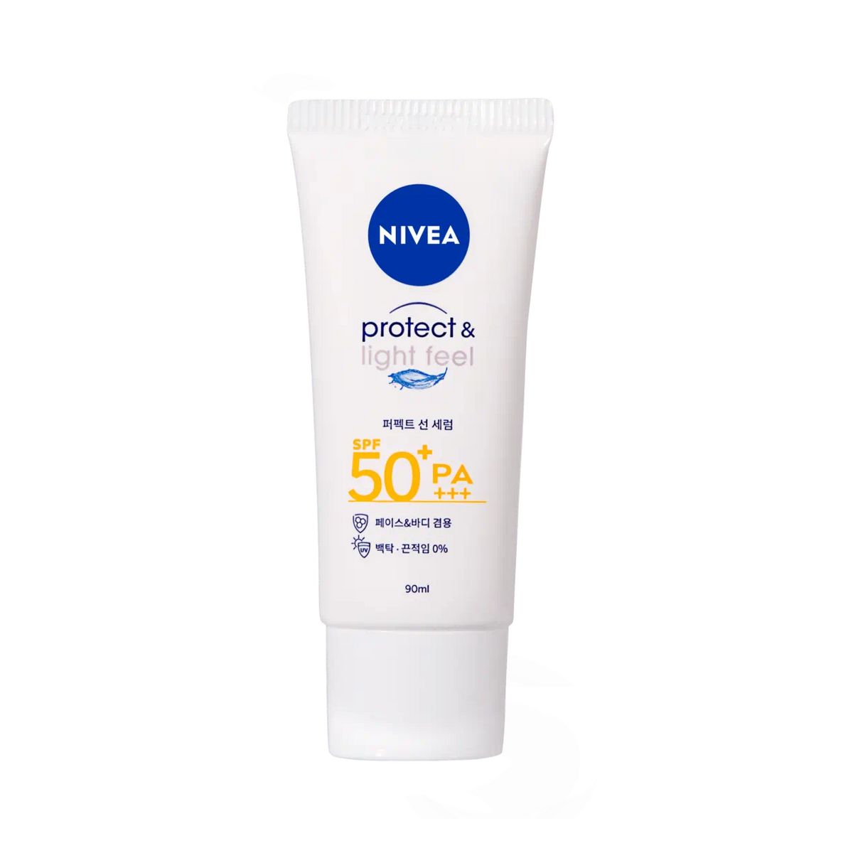 니베아 선 프로텍트 앤 라이트 필 퍼펙트 선 세럼 SPF50+ PA+++ - 끈적이지 않지만 피부에 수분을 공급해 사용 후 자연스런 광이 도는 세럼 제형. 얼굴, 몸 겸용 대용량. 90mL 1만9천5백원.