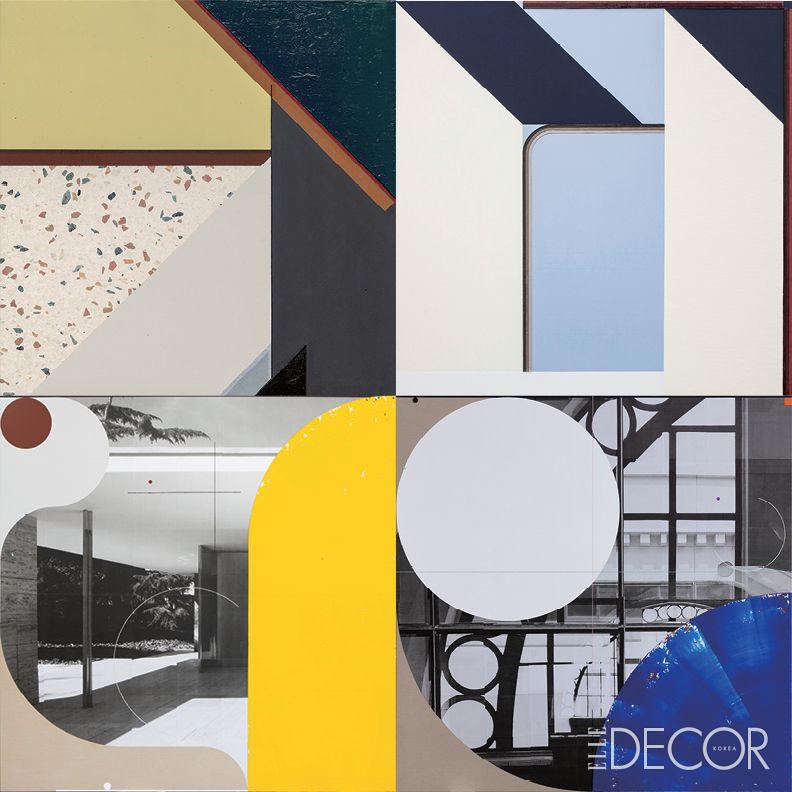 (왼쪽 위부터 시계 방향으로) ‘Floating Floor No.4’(2019), ‘Biei No.101’(2019), ‘The Reflection of the Past and Present’(2022), ‘The Temperature of Barcelona’(2022)