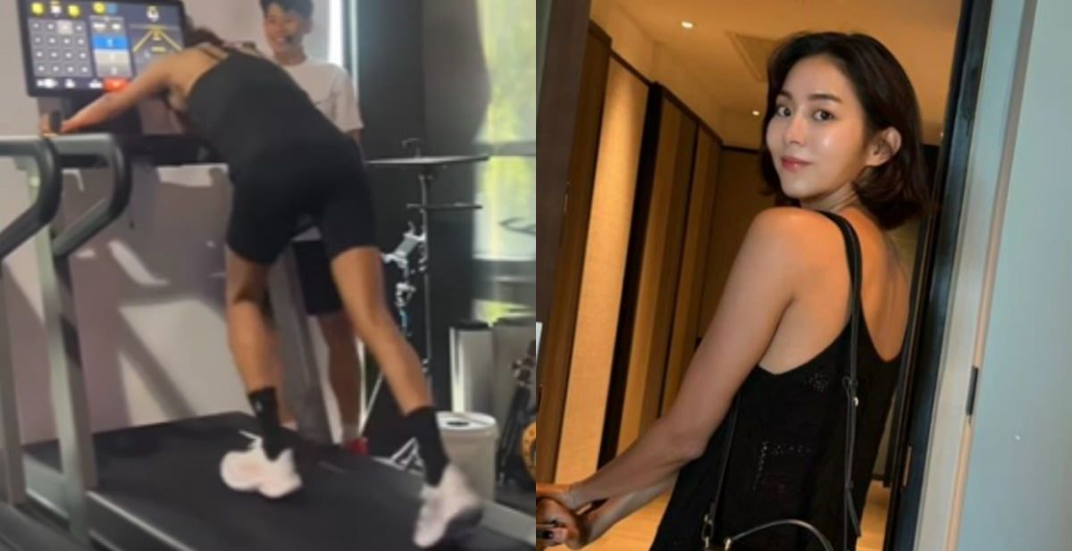 무동력 트레드밀로 운동하는 유이 