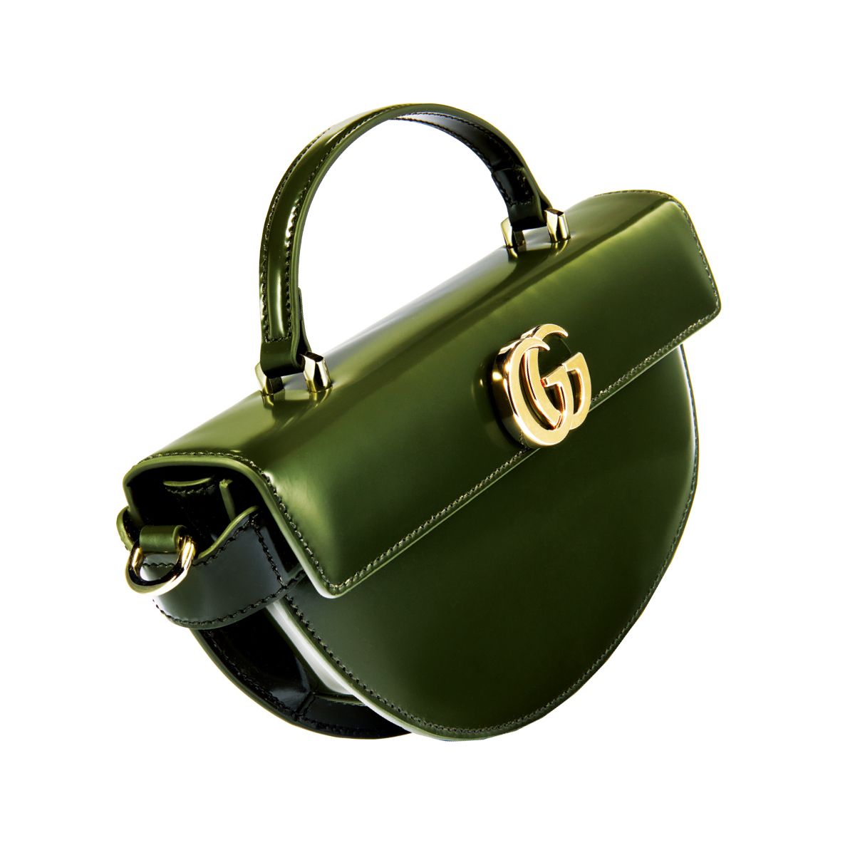 더블 G 클로저 디테일의 톱 핸들 백은 가격 미정, Gucci.