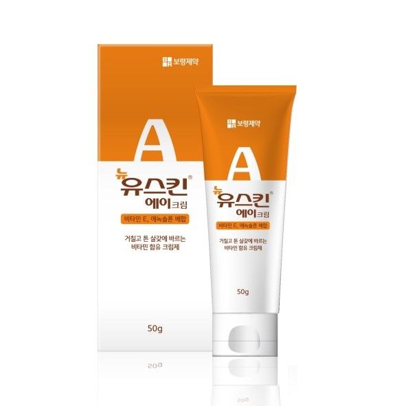 유스킨 A 크림: 보습제로 거칠고 튼 부위에 바르기도 하지만 국내엔 동상 연고로 나온 에녹솔론, 비타민 B2, 캠퍼 함유 일반의약품 50g.