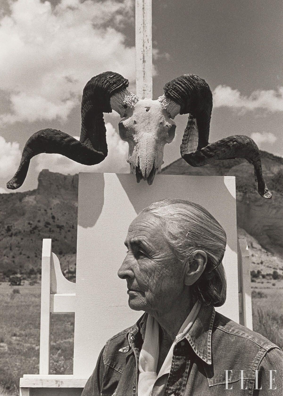 ‘Georgia O'Keeffe, Ghost Ranch, New Mexico, USA’(1968).