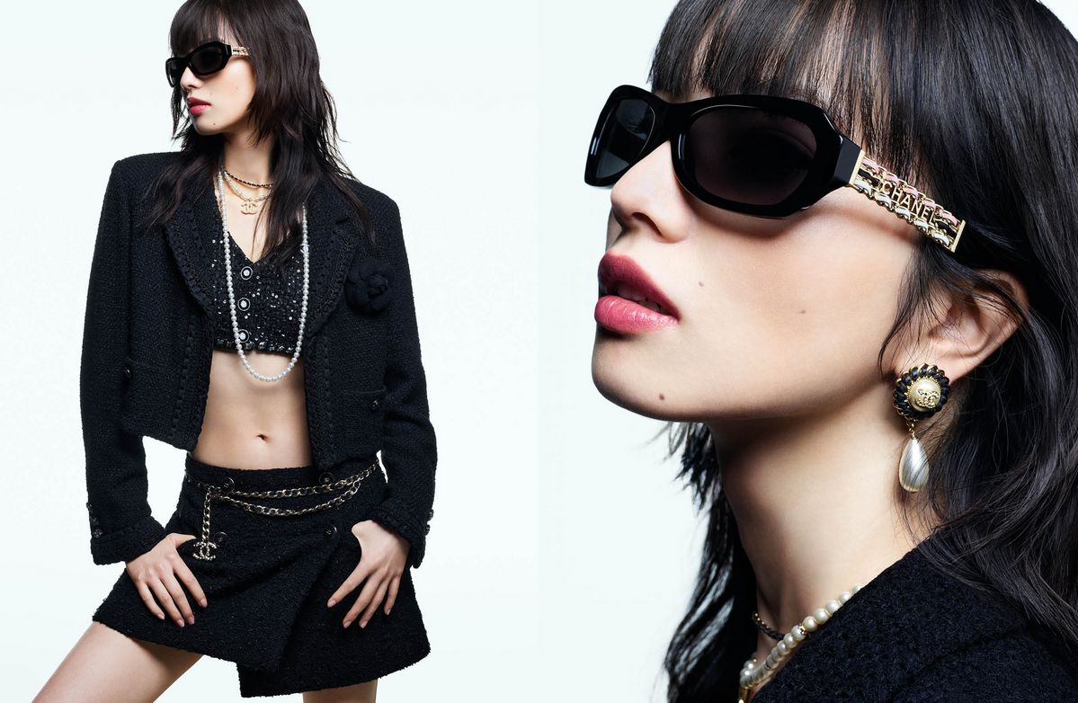 배우 고마츠 나나(Nana Komatsu)의 2025 샤넬 봄-여름 아이웨어 캠페인