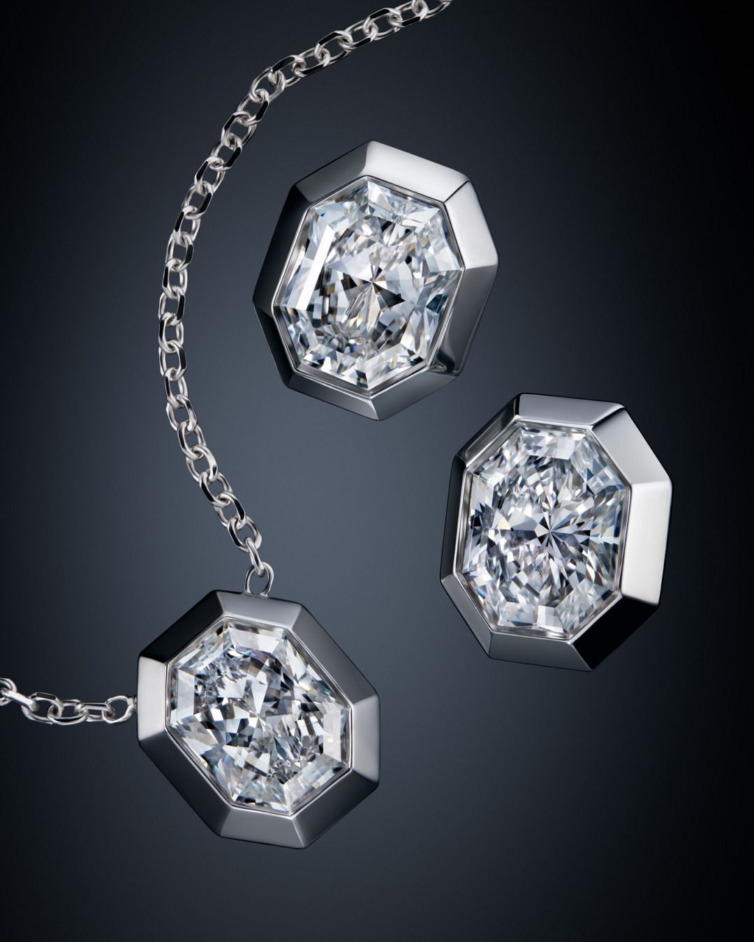 스와로브스키 크리에이티드 다이아몬드(SCD) ‘옥타곤’ 컬렉션 네크리스.