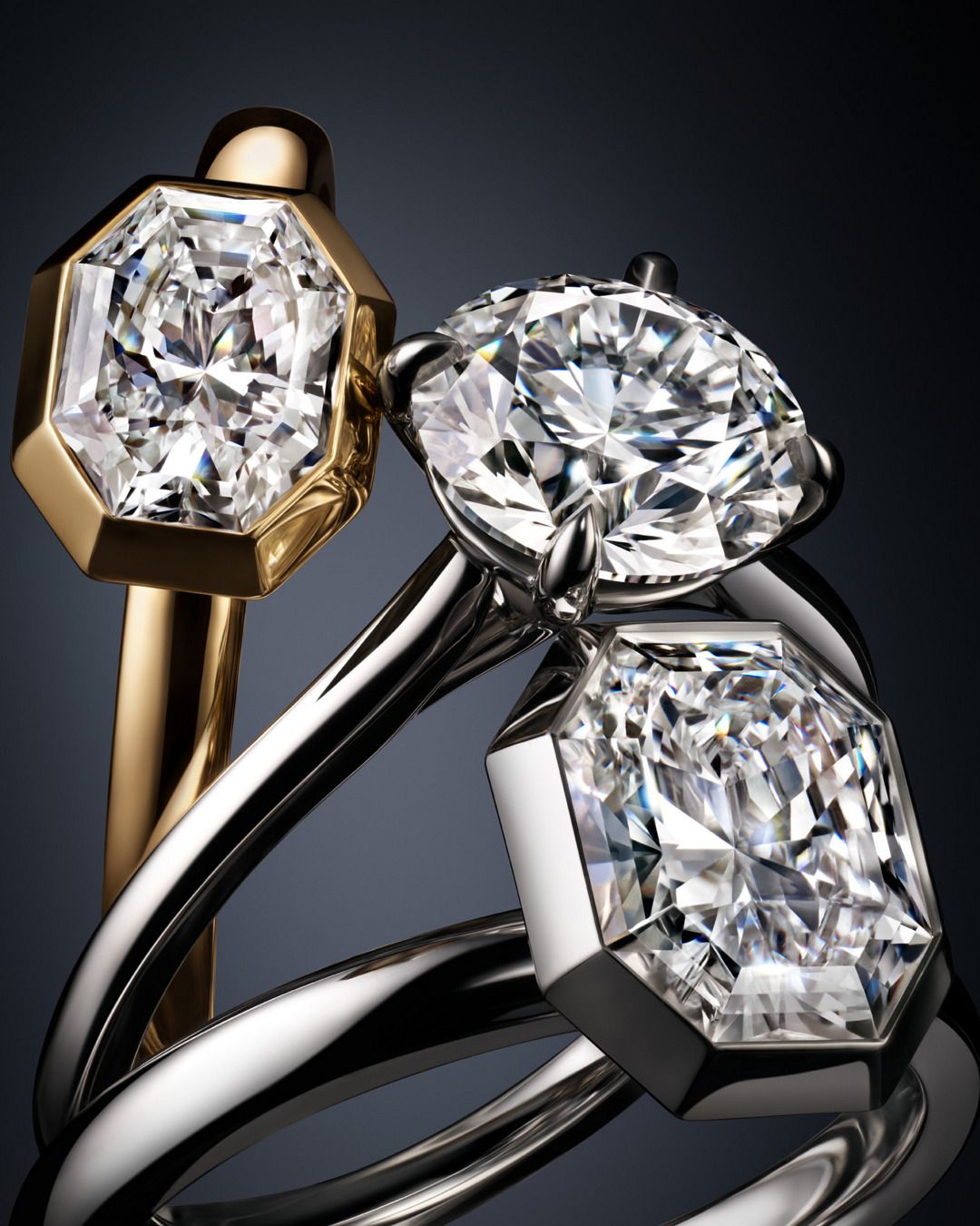 스와로브스키 크리에이티드 다이아몬드(SCD) ‘옥타곤’ 컬렉션.