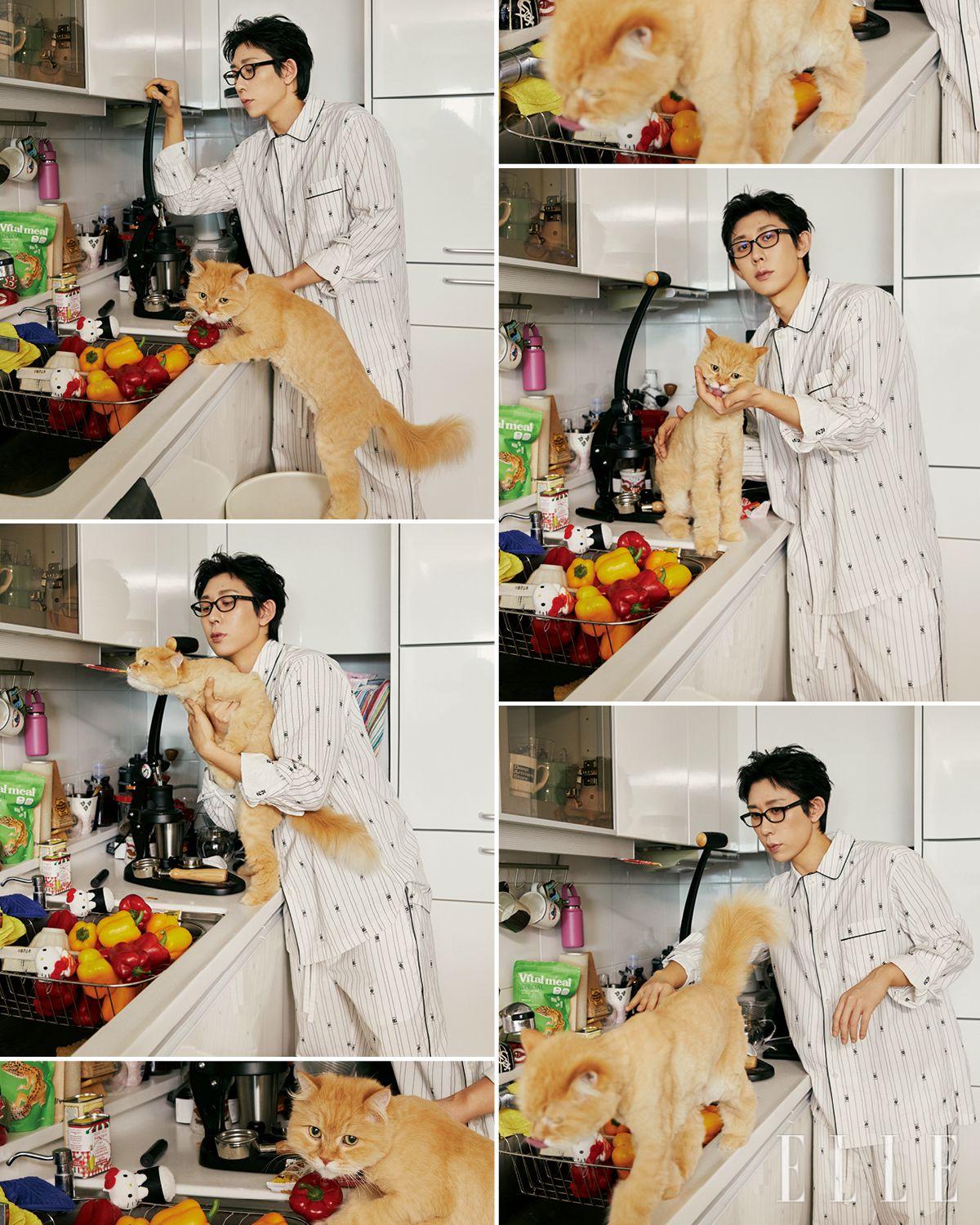 파자마는 Dolce & Gabbana. 안경은 Kaneko Optical.