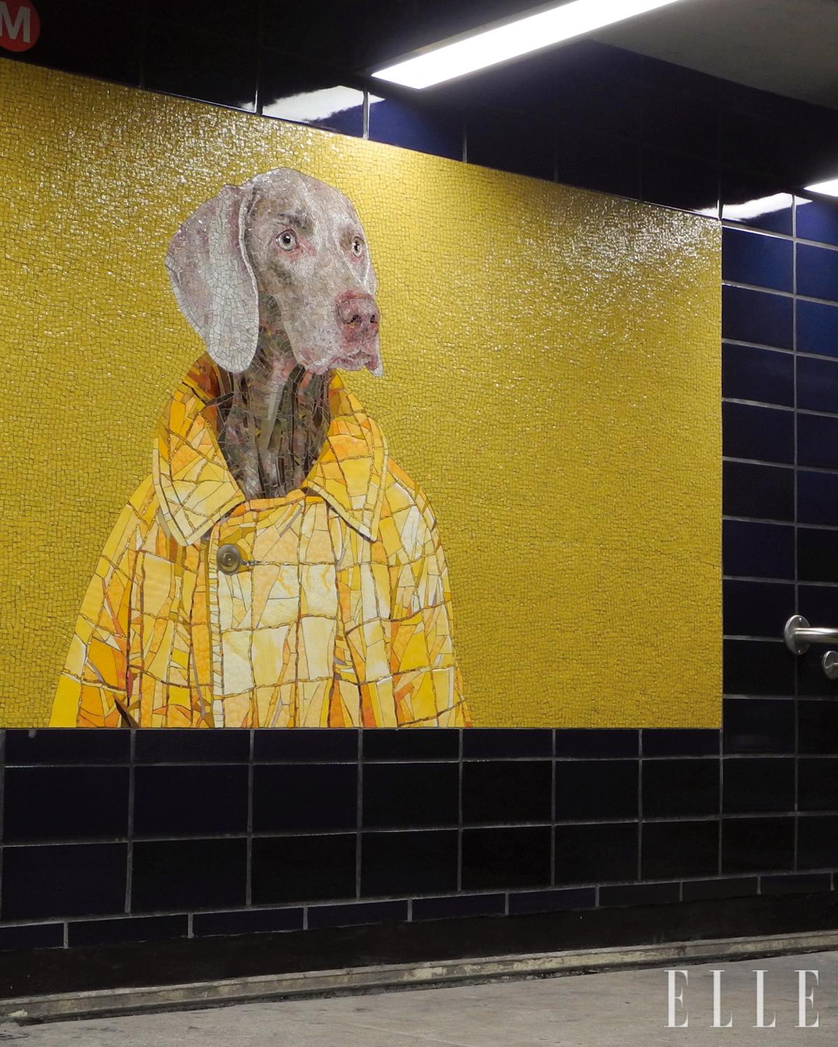 뉴욕 맨해튼 첼시 지역 23번가 지하철역을 장식한 윌리엄 웨그먼의 ‘Stationary Figures’. 