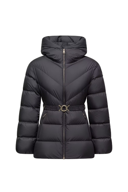 브로스 사선 퀼팅 후드 쇼트 다운 재킷