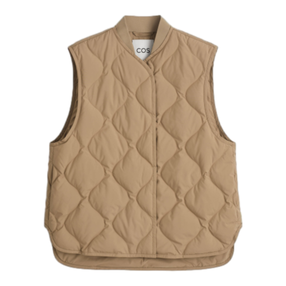 오버사이즈 퀼티드 다운 베이지 베스트