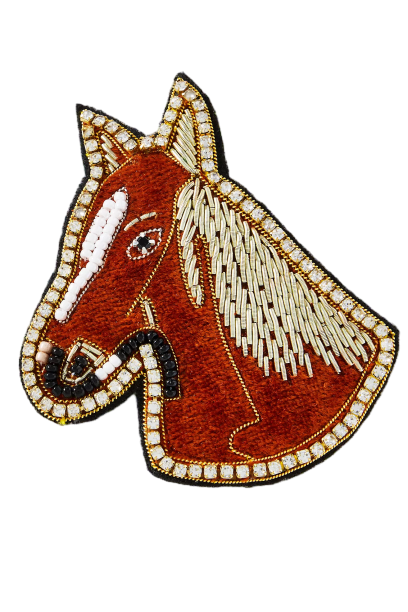 Large Beaded Icon Brooch