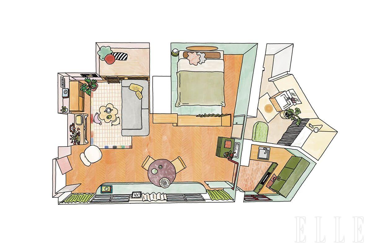 구조적이면서도 장식적인 아이디어가 가득 담긴 42㎡의 집.