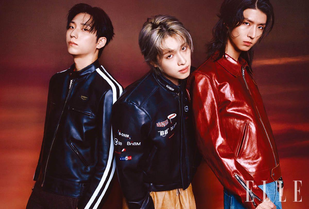 건일이 입은 레더 재킷은 Lewis Leathers by Hide and Ride. 가온이 입은 바이커 재킷은 Bonbom. 팬츠는 Ajobyajo. 준한이 입은 레더 재킷은 Lewis Leathers by Hide and Ride. 데님 팬츠는 Bonbom. 주연이 입은 레더 재킷은 Lewis Leathers by Hide and Ride. 팬츠는 스타일리스트 소장품. 정수가 입은 블루 컬러 레더 재킷은 Lewis Leathers by Hide and Ride. 팬츠는 Duckdive. 오드가 입은 레더 바이커 재킷과 팬츠는 모두 Loewe.