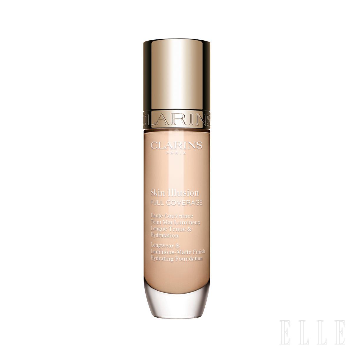 스킨 일루전 풀 커버리지 롱웨어 앤 루미너스-매트 피니쉬 하이드레이팅 파운데이션, 8만9천원, Clarins.