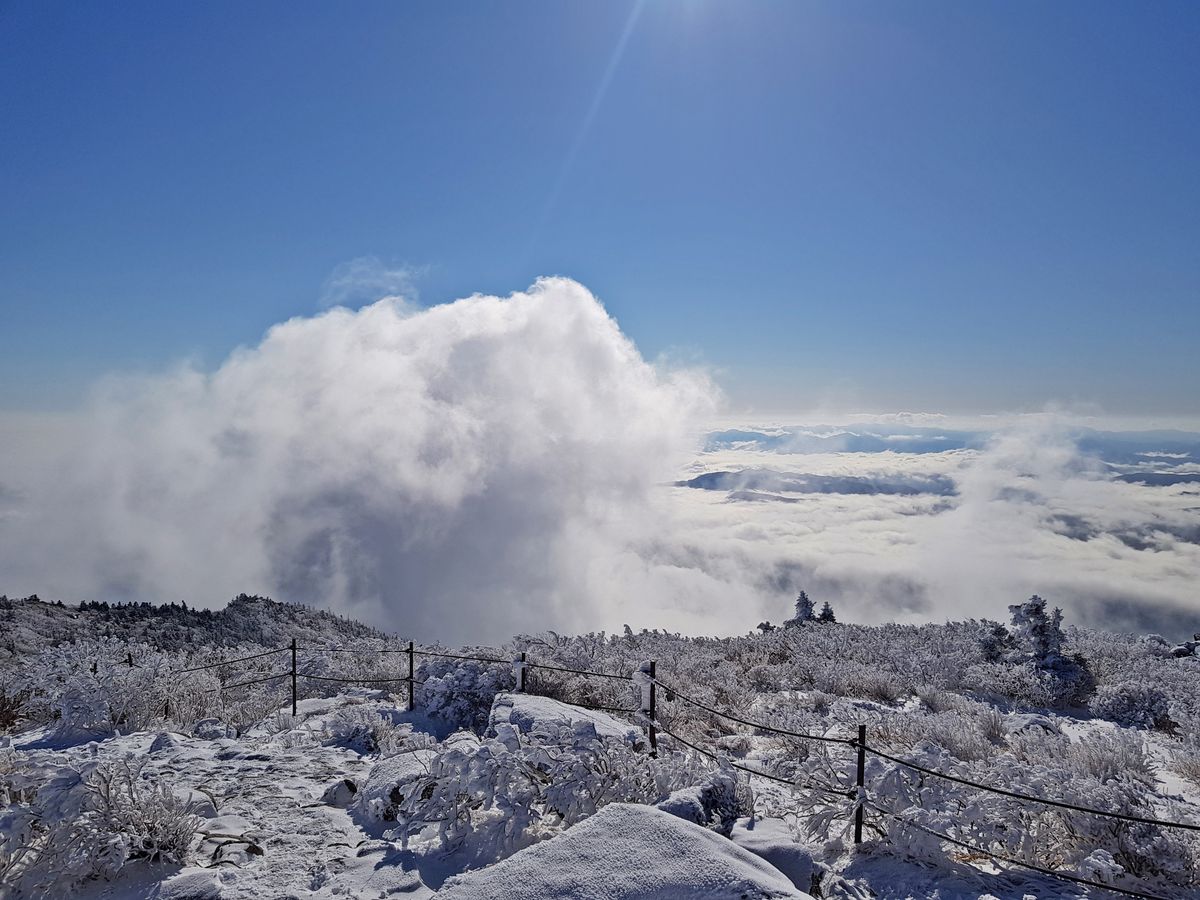 설악산 등산 중 만난 상고대