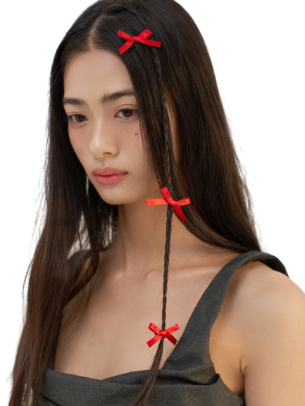 [2SET] petit ribbon hair pin