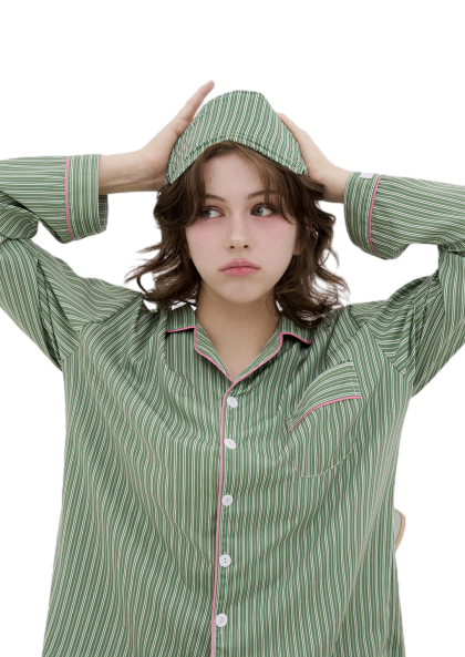 [해원 PICK] 실크핏 웬즈데이 긴팔 커플 잠옷 세트