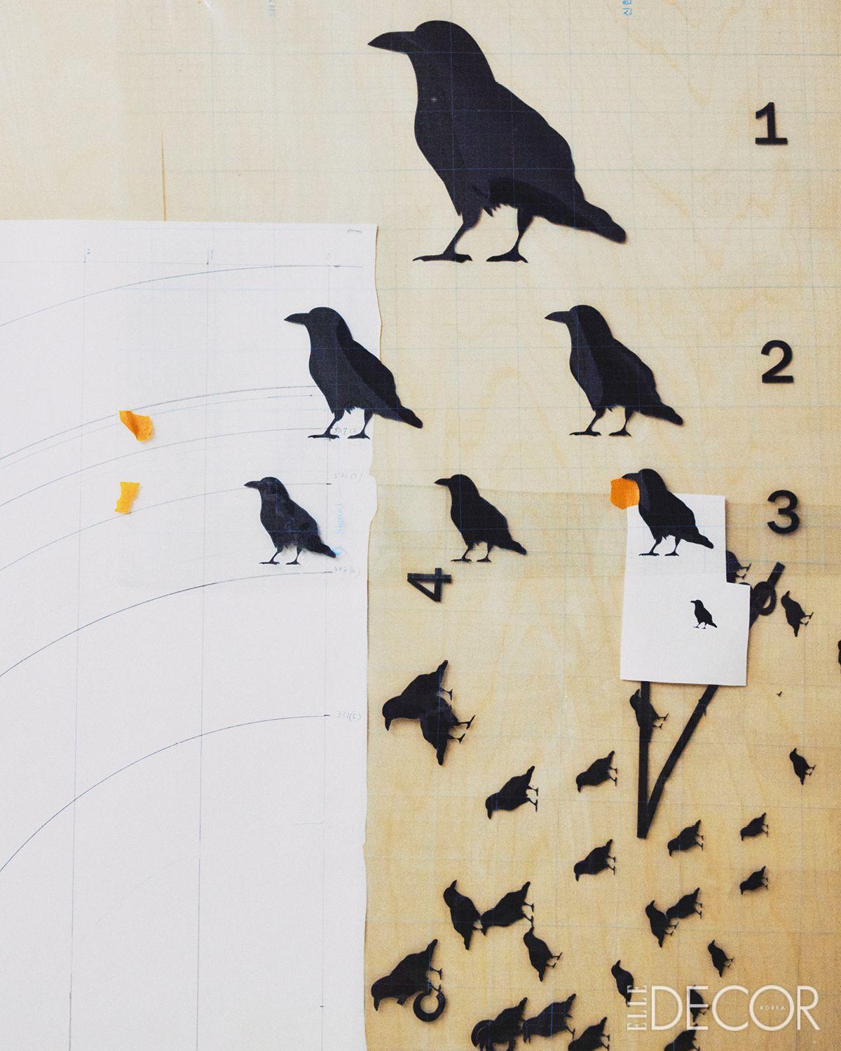 ‘시력검사-새’(2024) 제작에 사용했던 스텐실. 