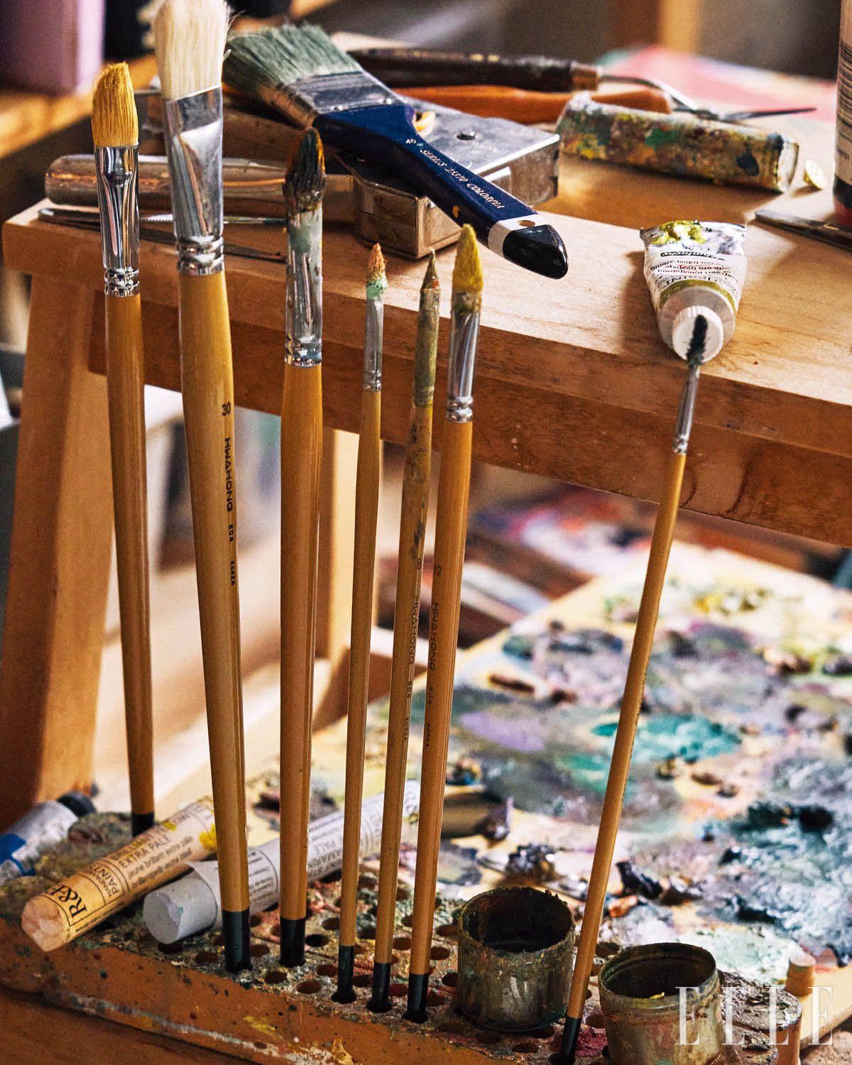 작업실의 회화 도구