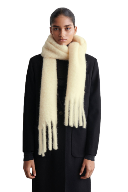 프린지 브러쉬드 모헤어 머플러