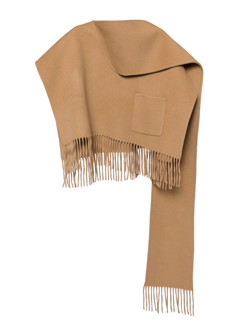 프린지 머플러 판초