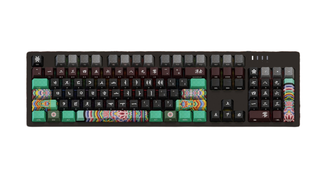 블랙 단청 유선 LED 기계식 키보드 한국의 미