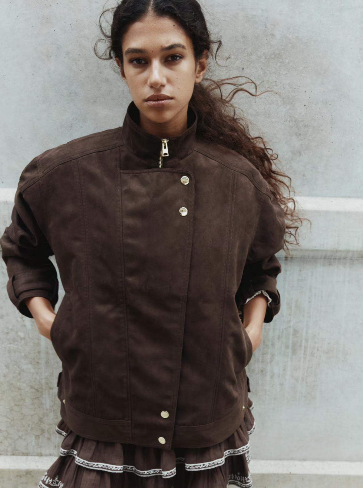 오버사이즈 바이커 재킷