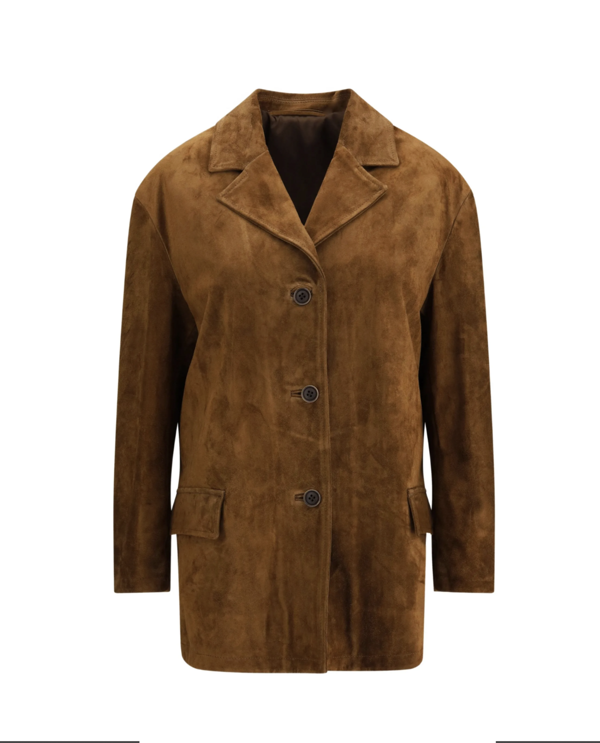 버튼 스웨이드 블레이저