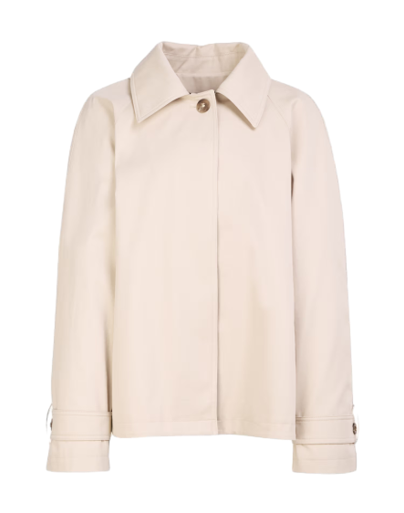 베이지 포켓 코튼 트렌치코트