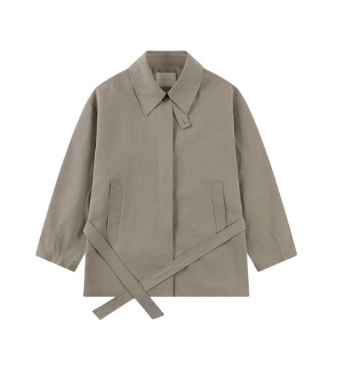 벨티드 하프 트렌치 자켓