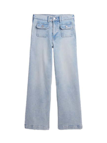 하이라이즈 스트라이드 와이드 레그 앵클 진