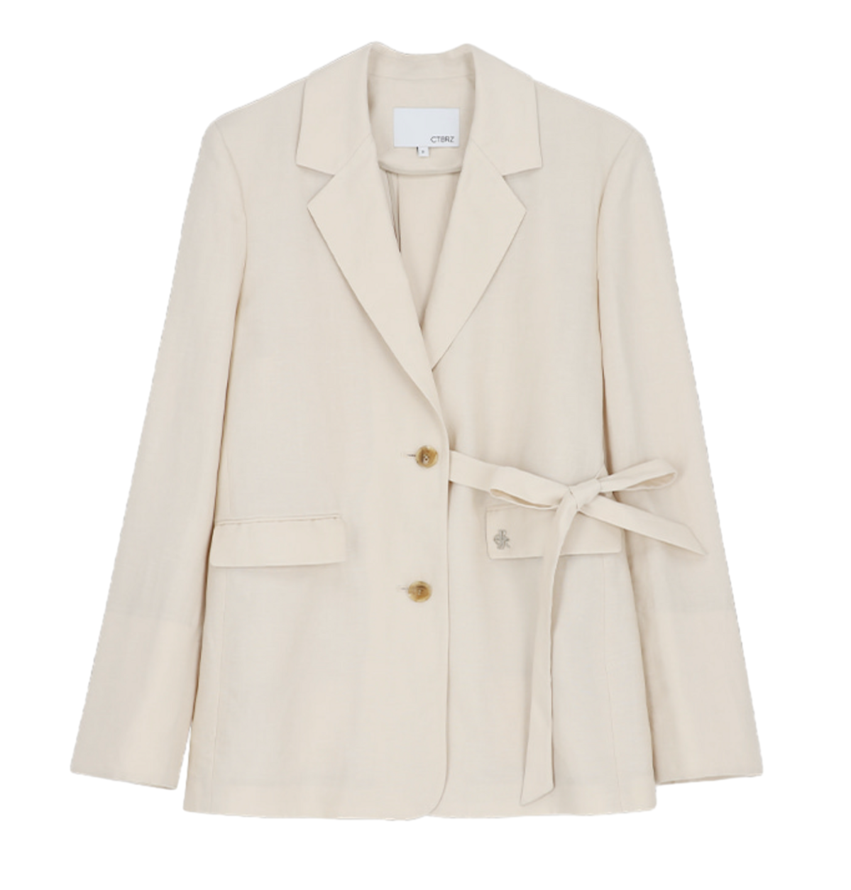 린넨 절개 싱글 자켓