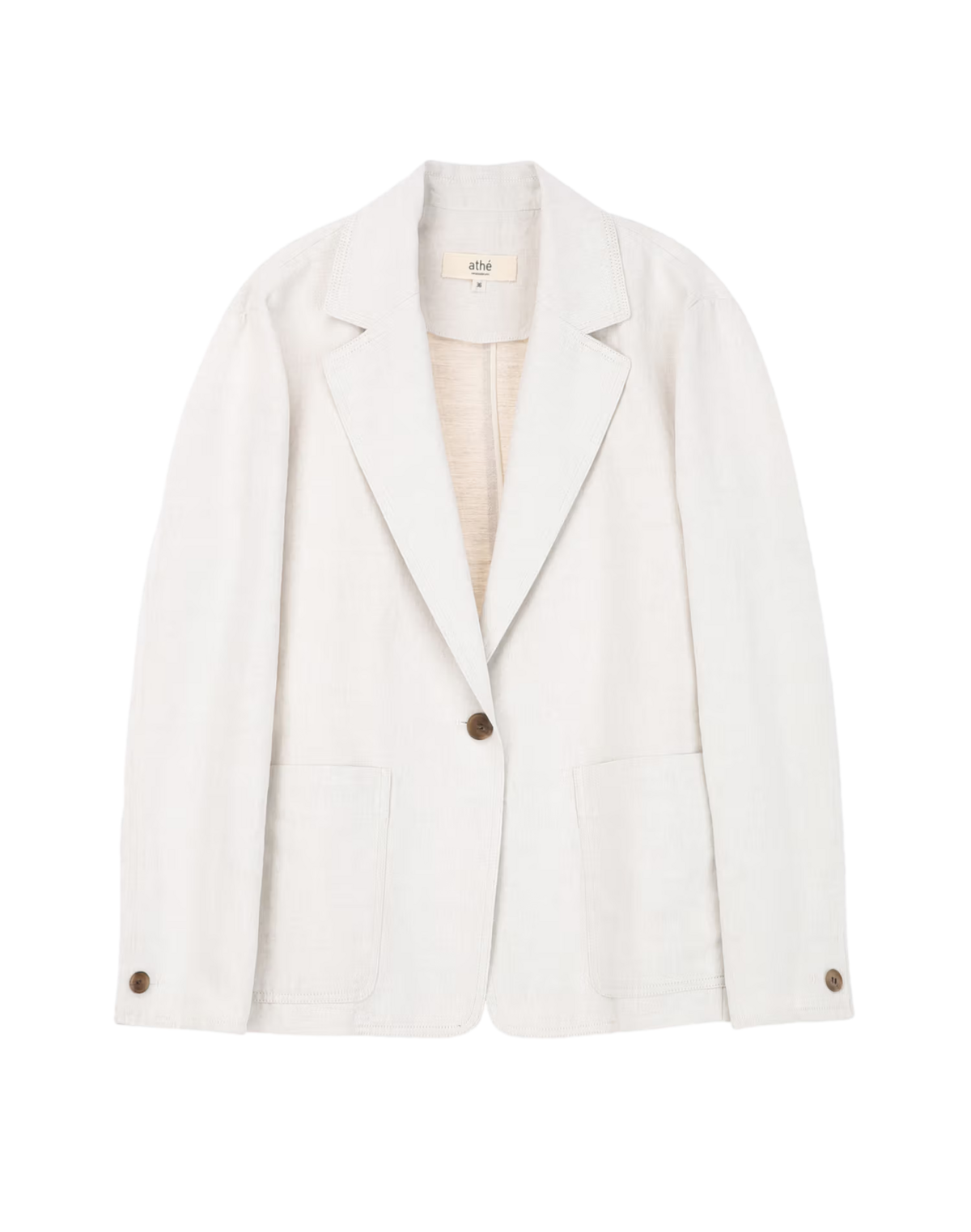 아이보리 솔리드 원버튼 긴팔자켓