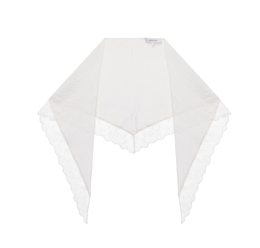 레이스 트림드 새틴 트라이앵글 스카프