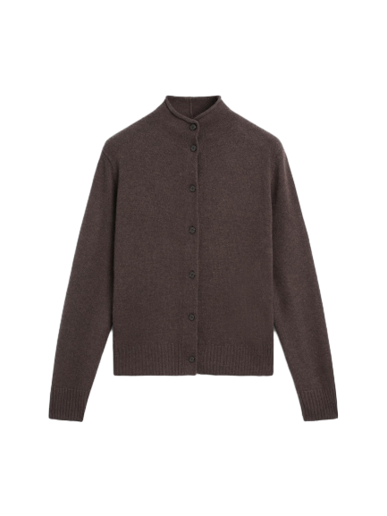 울 하이넥 니트 가디건