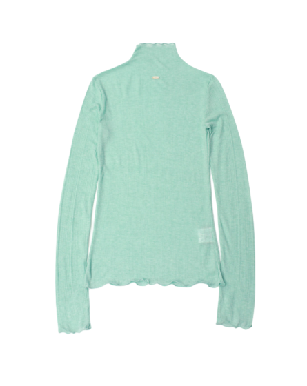 웨이브 스티치 하프넥 롱 슬리브