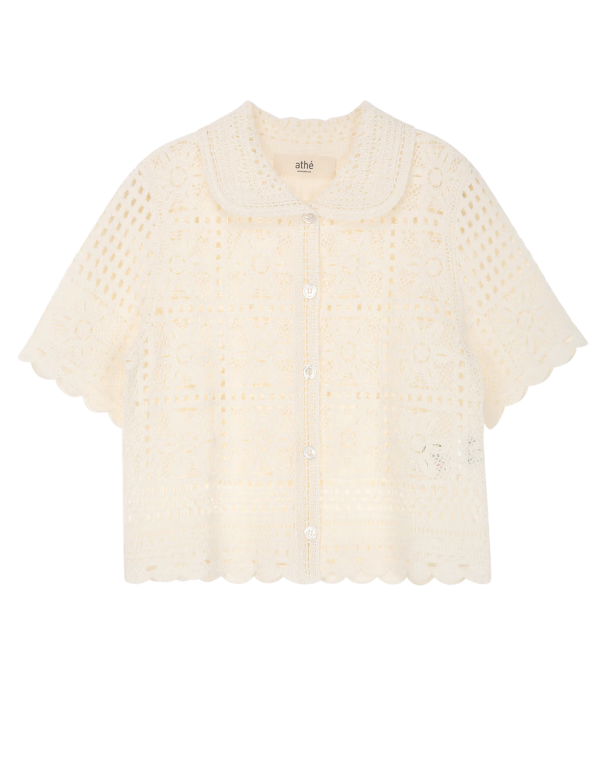 아이보리 크로셰 카라 가디건