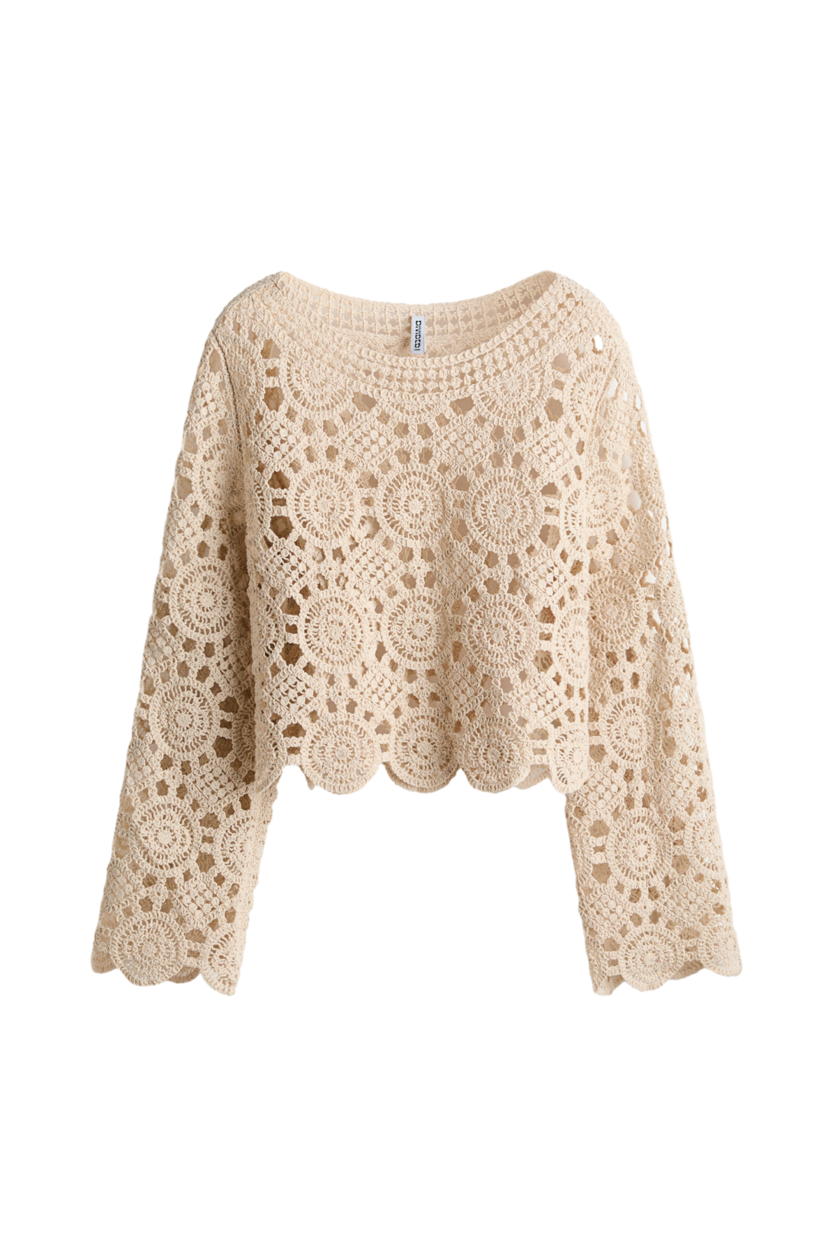 크로셰 룩 홀 니트 탑