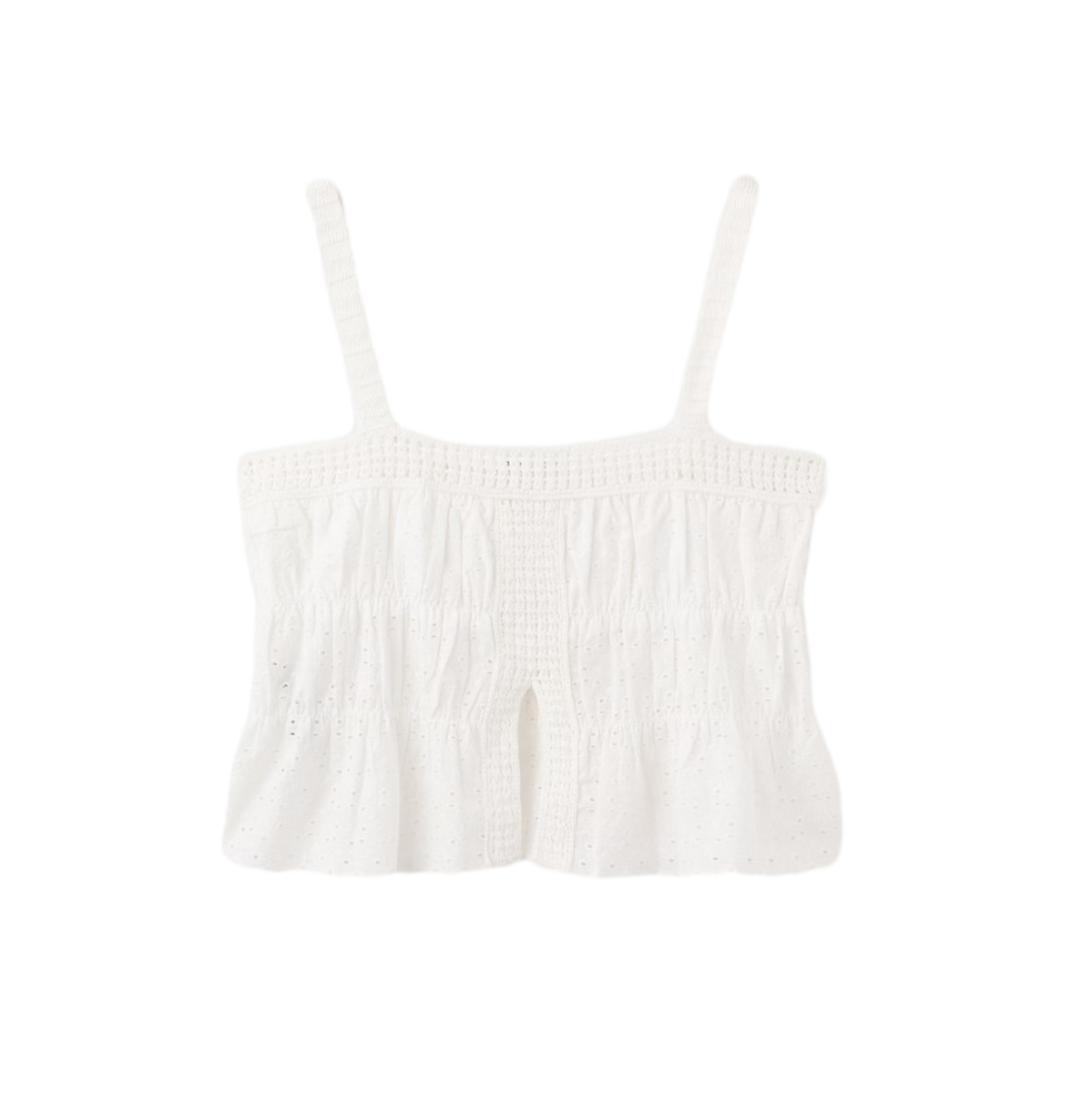 자수 디테일 크로셰 탑