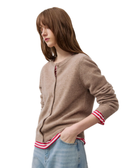 R 100% WOOL CARDIGAN