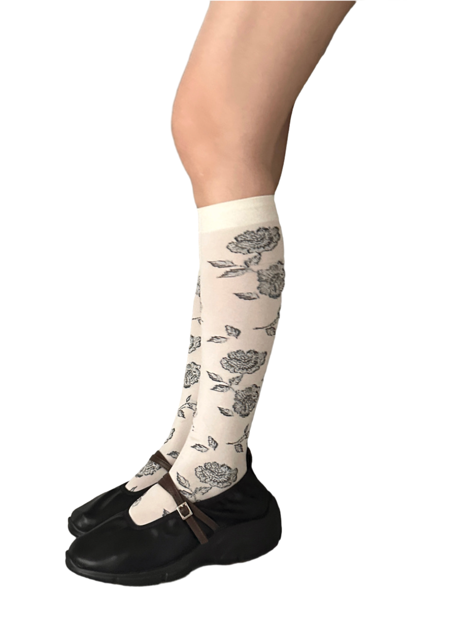 Flower Sheer Knee Socks