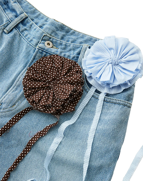 Rowan Flower Brooch Large Brown