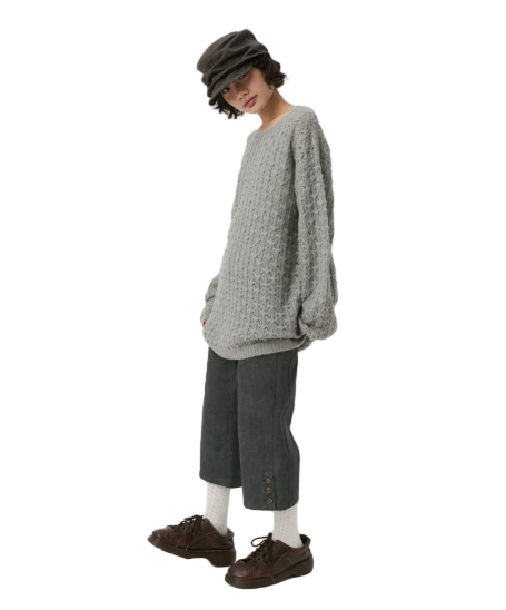 NUBBY TEXTURED HALF KNIT