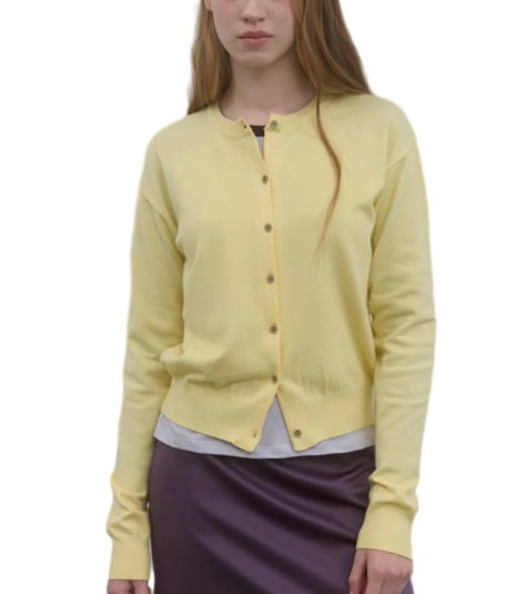 M BASIC KNIT CARDIGAN_YELLOW