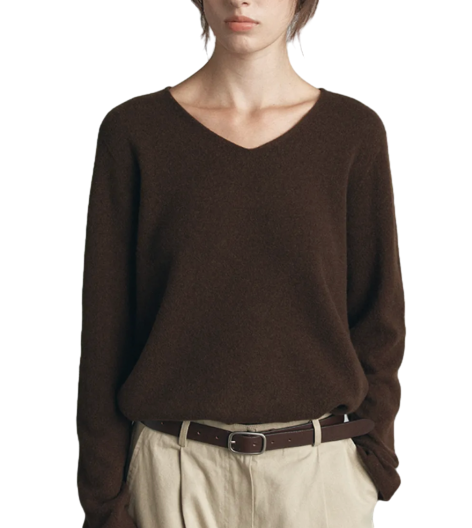 Wholegarment V-neck wool knit