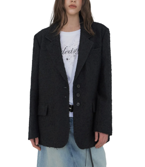Tweed Tailored Jacket, Black