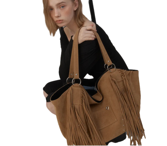 FRINGE BOHO SHOULDER BAG_CAMEL