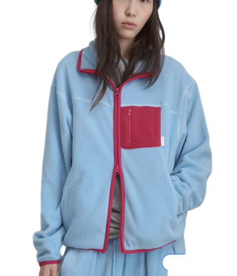 COLOR BLOCK FLEECE ZIP-UP_SKY 온 & 오프