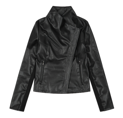 Biker Wrap Leather Jacket (Black)